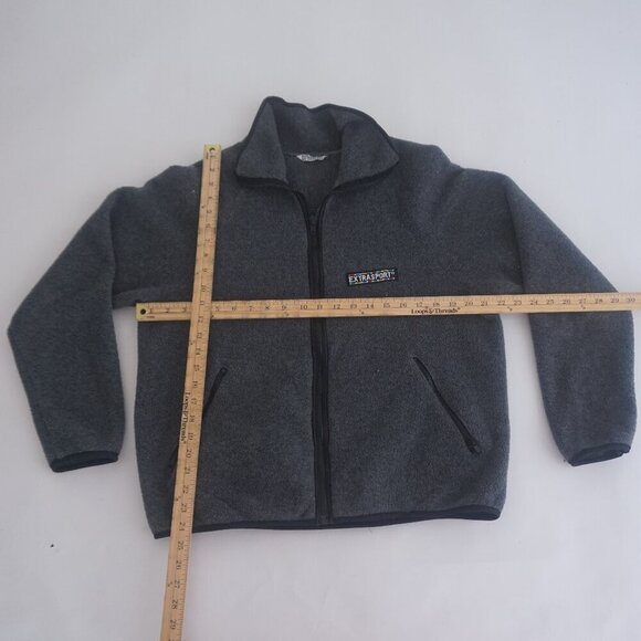 Vintage '90S Extra Sport Graphite Gray Fleece Outdoor Hiking Zip Up Sweater L - Picture 3 of 10